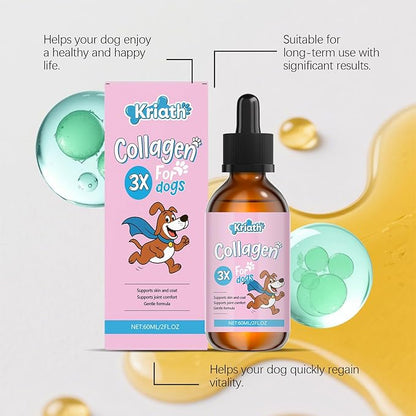 Dogs Collagen, Supports Joint Relief & Healthy Skin Coat, Gut Health, Premium Liquid Collagen Supplement, 2 fl.oz