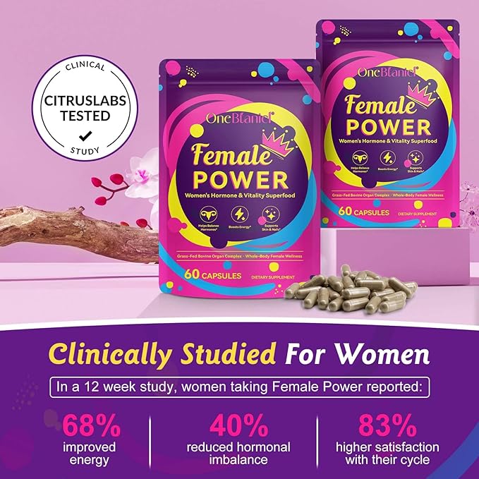 Beef Organ Supplement for Women, Natural Grass Fed Beef Liver Capsules,Supports Feminine Hormone Balance, Menstruation, Immunity, Skin, Collagen, B12, Energy & Wellness - 60 (1)
