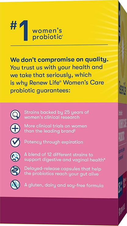 Renew Life Ultimate Flora Women's Care Probiotic, 25 Billion CFU, 90 Capsules (Package May Vary)