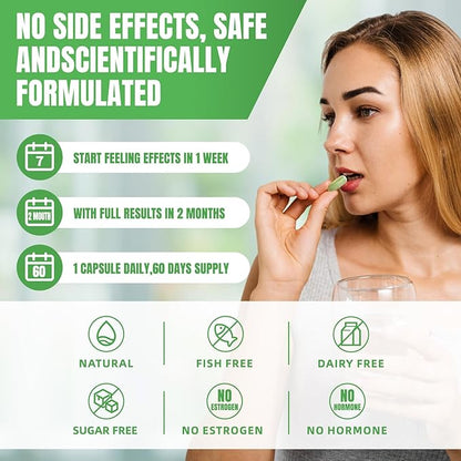 Body Deodorizing Supplement,Chlorophyll Capsules for Men & Women,Natural Internal Odor Control Pills for Skin, Breath, and Gut Health, with Gluten-Free Complex,60 Capsules