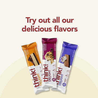think! Keto Protein Bars, Healthy Low Carb, Low Sugar, Gluten Free Snack with No Artificial Sweeteners, 4G Net Carbs & 10G of Whey Protein - Chocolate Peanut Butter Pie (10 Count)