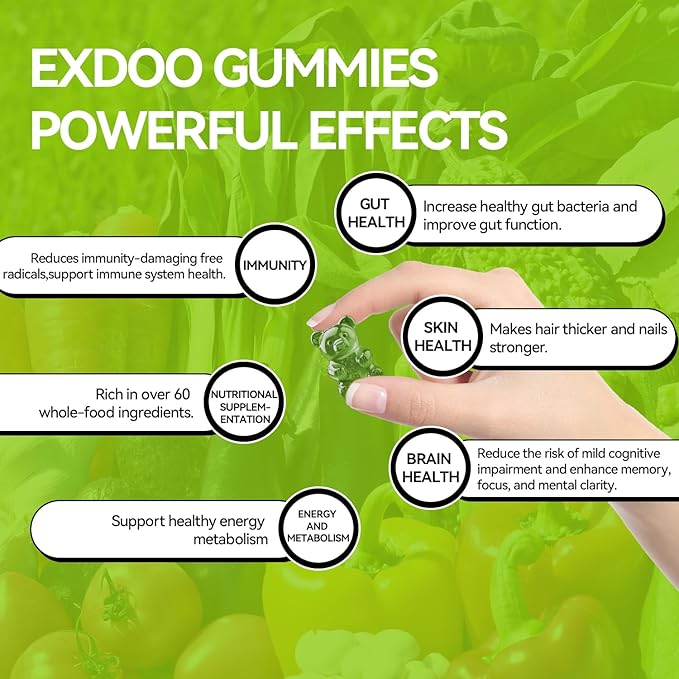 Super Greens Fiber Gummies Multivitamin Superfood Gummy with Spirulina Chlorella Prebiotic Probiotic Postbiotic for Digestive Health Supplement 15 Packs 120 Gummies