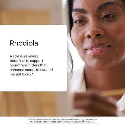 Thorne Rhodiola - Botanical Supplement for Stress Relief - Enhances Sleep, and Mental Focus - 60 Capsules