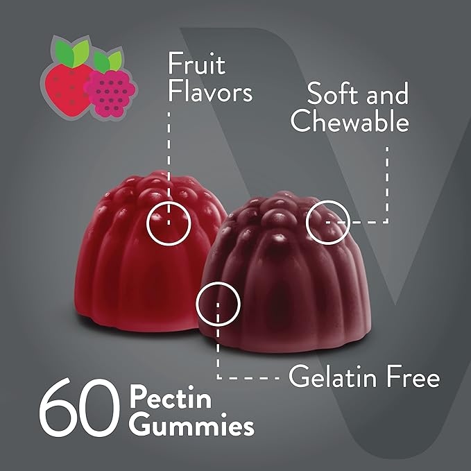 Viteey Prebiotic Fiber Gummies for Adults, 4g - Gut Health & Digestive Soluble Fiber Supplement Gummies - Zero Sugar Added, Vegan, Gluten-Free - 60 Count