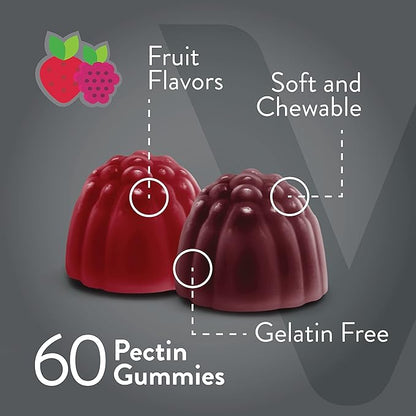 Viteey Prebiotic Fiber Gummies for Adults, 4g - Gut Health & Digestive Soluble Fiber Supplement Gummies - Zero Sugar Added, Vegan, Gluten-Free - 60 Count