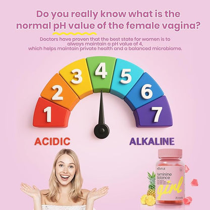 Premium Diamond Feminine Balance Gummies-pH Balance with Prebiotics & Lactobacillus Probiotic Blend&Hawaiian Pineapple Immune Support,Vegan& Non-GMO（30 Gummies）