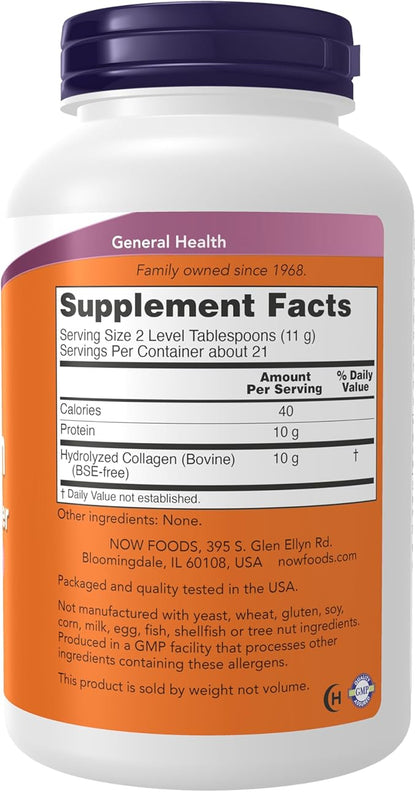 NOW Foods Supplements, Collagen Peptides Powder, Clinically Tested, Joint and Bone Health*, 8-Ounce