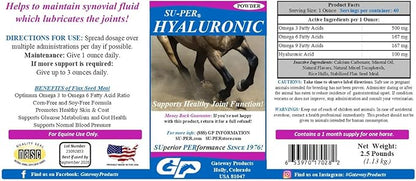 SU-PER Hyaluronic Joint Supplement for Horses - Supports Joints Health & Lubrication - Horse Hyaluronic Acid - 2.5 Pound