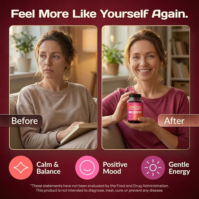 Libido Support for Women Intimacy Gummies - Fast Acting HornyGoatWeed for Women Extract - Gluten Free, Vegan & Non-GMO - Raspberry Watermelon Flavor - Spicy Gummies for Couples - 60 Gummies