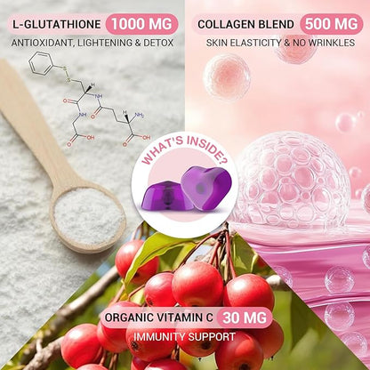 Orinthalixium Liposomal Glutathione Gummies 1000MG - Sugar Free Reduced L-Glutathione with Vitamin C & Vegan Collagen - Antioxidant & Skin Wellness - 150 Count