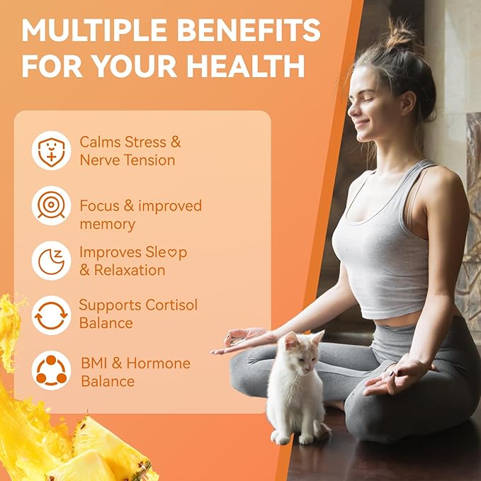 Cortisol Gummies for Women, Cortisol Supplements with Ashwagandha, Magnesium, L-theanine, for Relaxation and Mood Support - 60 Gummies