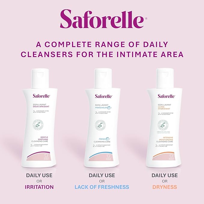 Saforelle Intensive Moisturizing Cleansing Care - 250 ml - Feminine Wash with Burdock Extract for Soothing Daily Cleansing