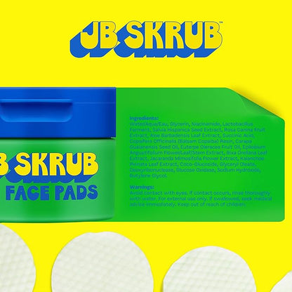 JB SKRUB The Face Pads - Kids, Tween Boys & Teens Acne Cleansing Pads for Cool Confidence - Say Goodbye to Greasy Skin and Hello to Freshness - 40 Cleansing Wipes, Single Pack