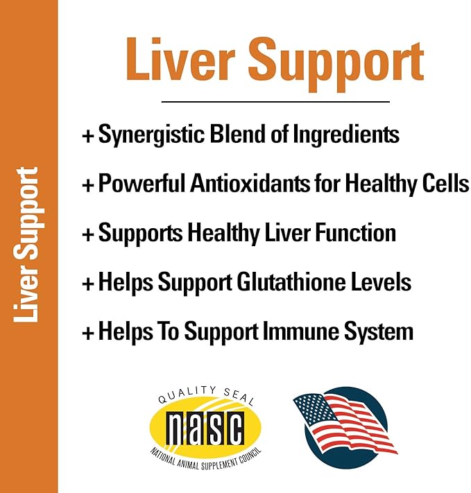 Vet Classics Liver Support Pet Health Supplement for Dogs, Cats – Liver Functions – B-Vitamins, Glutathione, Milk Thistle – Soft Tablets, Chews – 60 Soft Chews