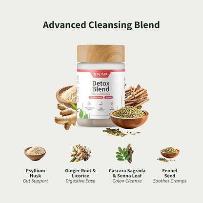 Snap Supplements Detox Cleanse Capsules - Advanced Blend for Full Body Detox & Cleanse, Flush Out Toxins, Improve Digestion & Gut Health, Cleanse and Detox, Licorice & Ginger Root (60 Capsules)