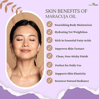 Pure Carrier and Essential Oils for Skin Care, Hair, Body Moisturizer for Face Aging Skin Care (Maracuja Oil (Passion Fruit, 4oz)