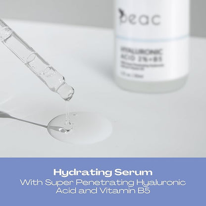 Hyaluronic Acid 2% + B5 Serum 30ml/1oz – USA Made - All Skin Types - Hyaluronic Acid for Face – Hydrating, Plumping & Lightweight – Fragrance Free Skincare – Moisturizing Face Serum for Women