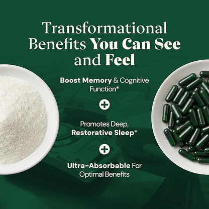 Magnesium L-Threonate with Apigenin, Valerian Root & L-Theanine – No Melatonin Restful Sleep & Brain Supplement – Clinically Studied 7-Ingredient Formula – Memory & Focus – 60 Capsules