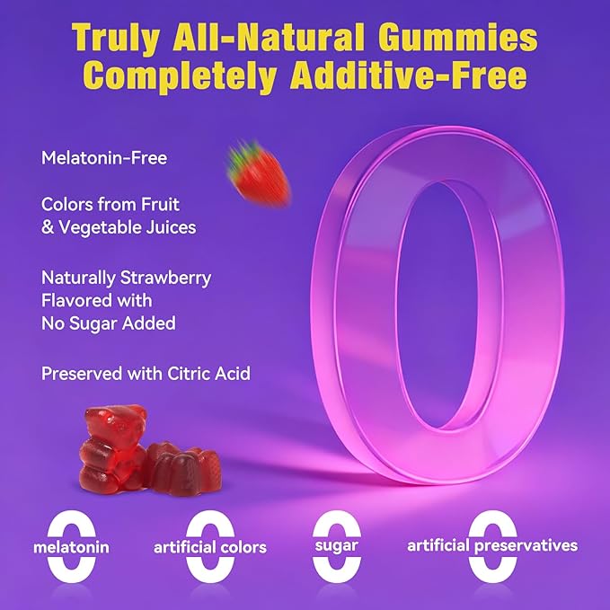 Melatonin Free Sleep Gummies for Adults with Magnesium, Valerian Root, 5-HTP & Herbal Blend - Natural Sleep Aid Supplements - Non-Habit Forming, Sugar Free, Strawberry Flavor, 60 Count (2)
