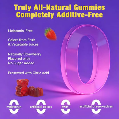 Melatonin Free Sleep Gummies for Adults with Magnesium, Valerian Root, 5-HTP & Herbal Blend - Natural Sleep Aid Supplements - Non-Habit Forming, Sugar Free, Strawberry Flavor, 60 Count (2)