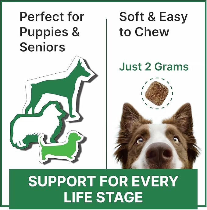 Vitamins for Dogs - 4 in 1 Complex with Omega, Glucosamine, Probiotics and Vitamins - 120 Chews Single Pack Roasted Turkey