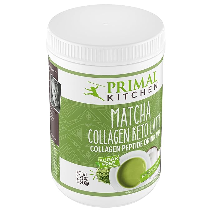 Primal Kitchen Matcha Collagen Keto Latte Powder, Sugar-Free Collagen Peptides, 9.33 Ounces
