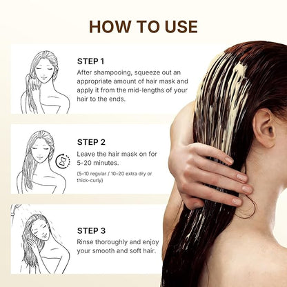 Karseell Collagen Hair Treatment Deep Repair Conditioning Argan Oil Collagen Hair Mask Essence for Dry Damaged Hair All Hair Types 16.90 oz 500ml