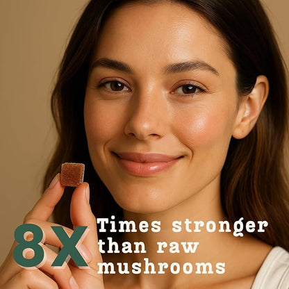 Baker's Botanics Adaptogenic Anxiety Support Mushroom Gummies - Botanicals Blend | Mixed Berry Flavor | Vegan, Gluten-Free, Non-GMO Supplement
