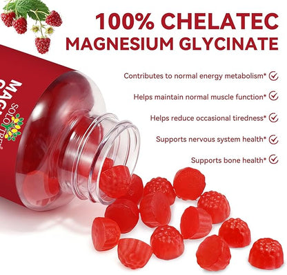 Magnesium Glycinate Gummies,240 Count Magnesium Complex Supplement |Sleep, Calm & Relaxation Support|High Absorption MagnesiumGummies for Women, Men & Family|Gluten-Free
