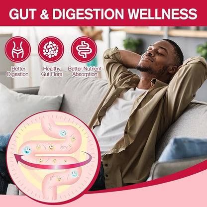 9-in-1 Probiotic Fiber Gummies for Adults & Teens 16G Fiber per Serving, Psyllium Fiber Supplement with 5 Billion CFU Bacillus Coagulans, Inulin, ACV for Digestive, Gut & Immune Wellness - 2 Bottles