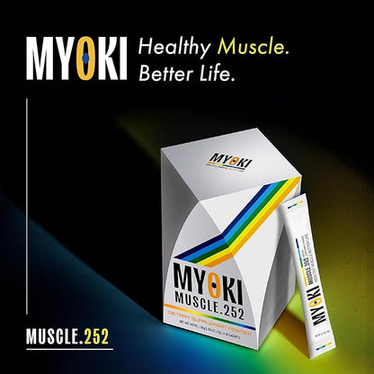 MYOKI Muscle Support Powder (0.1 oz / 3 g Stick Packs 30 Count) Science Backed Supplement for Lean Muscle Strength & Mobility Novel Formula for Muscle Health & Loss Support