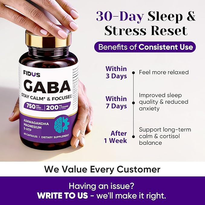 1050mg GABA L-Theanine Ashwagandha - Made in USA - Advanced Sleep Aid & Calm- Magnesium, 5-HTP, Vitamin B6 & B12, GABA (Gamma Aminobutyric Acid) Supplement - Melatonin-Free & Non-Habit Forming