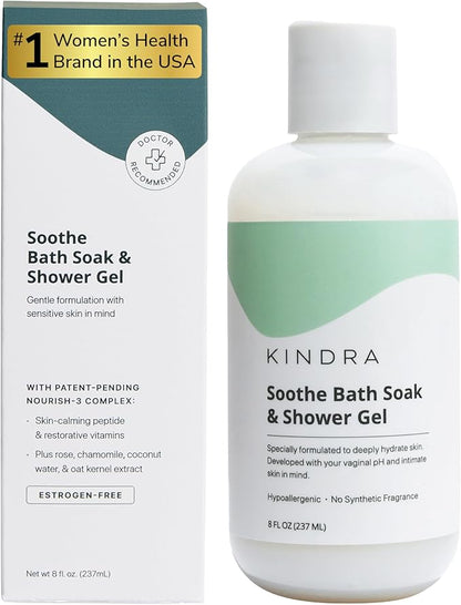 Kindra Soothe Feminine Wash - pH Balanced Unscented Intimate Wash - OBGYN Recommended for Vulva Dryness, Odor, Anti Itch, Infection Prevention, and Irritation - Vaginal Health Safe