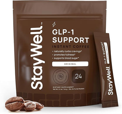 Slim Coffee GLP-1 Supplement | GLP 1 Booster to Control Appetite and Cravings | Great Tasting Metabolic Support - Coffee Bean Extract, Green Tea, Yerba Mate (Regular)
