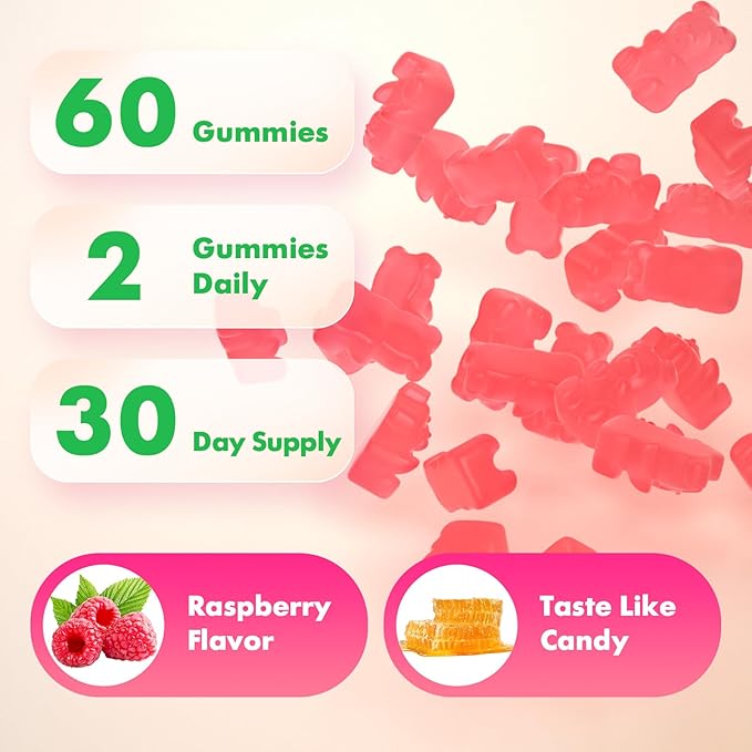 MEENCCD L-Methylfolate 15mg Gummies, Methylfolate Supplement, 5-MTHF Supplement - Active 5-MTHF - Supports Overall Wellness, Vegan, Raspberry Flavor, 60 Count