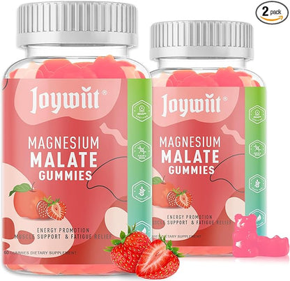 Magnesium Malate Gummies 1000mg | Magnesium Malate Supplement with L-Theanine, CoQ10 & Vitamin B6 | High Potency Stress Relief & Muscle Support | Non-GMO, Vegan, Gluten-Free | 120 Gummies