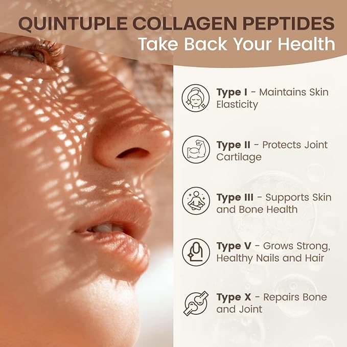 NATURE TARGET Chocolate Multi Collagen Peptides – Collagen Powder for Women with Vitamin C & Creatine, Supports Skin, Hair, Nails & Joint Health - Type I, II, III, V & X, Gluten Free, 35 Servings