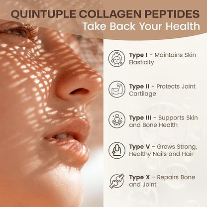 NATURE TARGET Chocolate Multi Collagen Peptides – Collagen Powder for Women with Vitamin C & Creatine, Supports Skin, Hair, Nails & Joint Health - Type I, II, III, V & X, Gluten Free, 35 Servings
