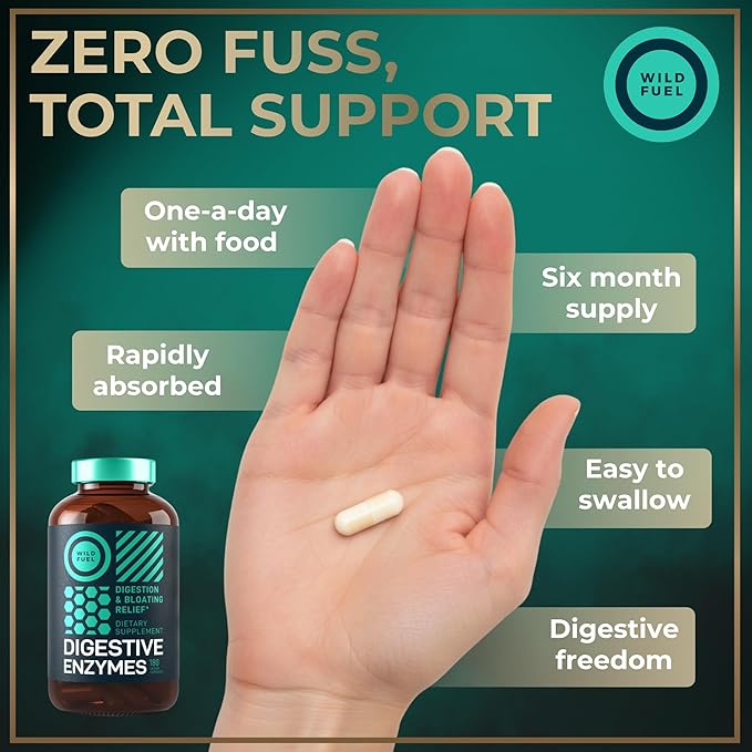 Digestive Enzymes for Women and Men with Probiotics and Prebiotics - Vegan Digestive Enzyme Blend - Bloating Support, Gut Health & Digestion Supplement with Artichoke Ginger Turmeric - 180 Capsules