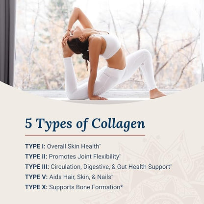 Live Conscious Beyond Collagen Multi Collagen Powder w/Types I, II, III, V & X - Keto Friendly, Hydrolyzed Collagen Peptides Powder Blend w/Biotin & Vitamin C (2-Pack)