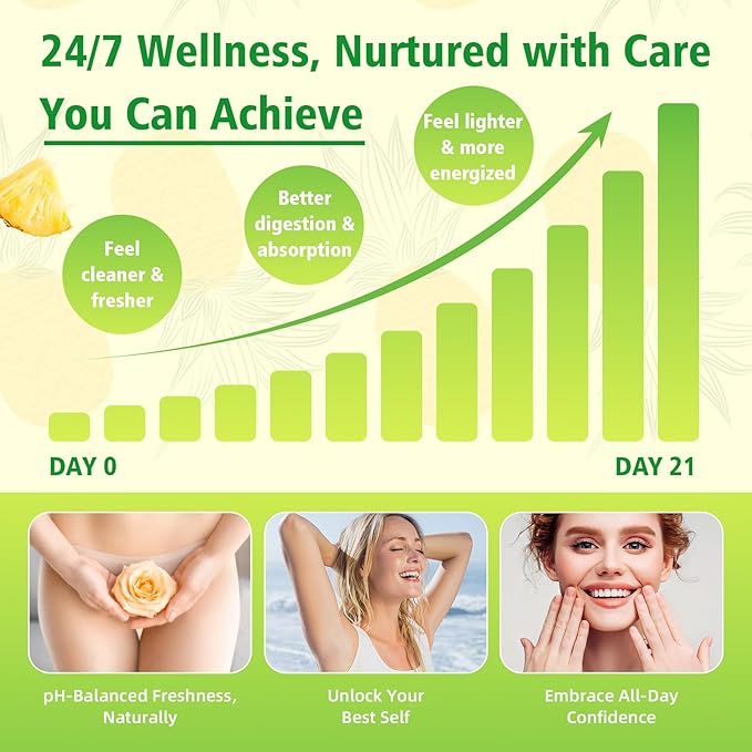 Premium Feminine Balance Gummies for Women's Immune Health, Hawaiian Pineapple Gummies Support pH Balance & Immune Support, Vegan, Gluten-Free, 120 Count ﻿