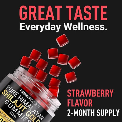 Shilajit Gummies for Men 3000mg – 120 Gold Shilajit for Men Gummies Sugar Free with Fulvic Acid – Natural Energy, Vitality & Stamina Support Chewable – Pure Himalayan Shilajit Gummy Chews