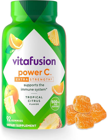 vitafusion Extra Strength Power C Gummy Vitamins, Tropical Citrus Flavored Immune Support (1) Vitamins, 92 Count