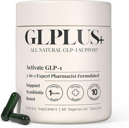 GLP-1 Supplement for Weight Loss & Appetite Control | 10-in-1 Berberine, Probiotic & Prebiotic | Gut Health & Metabolism Support for Women & Men, (60 Capsules)