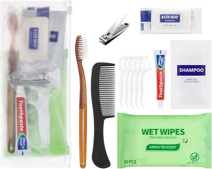 Travel Size Toiletries Kit Individually Packed,Personal Hygiene Kit for for Men Women