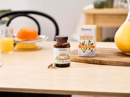 Himalaya Hello Energy Herbal Supplement with Ashwagandha, Amla, Haritaki, Daily Energy Support, Positivity, Metabolism, Caffeine Free, Gluten Free, Non-GMO, Vegan, 60 Capsules, 30 Day Supply