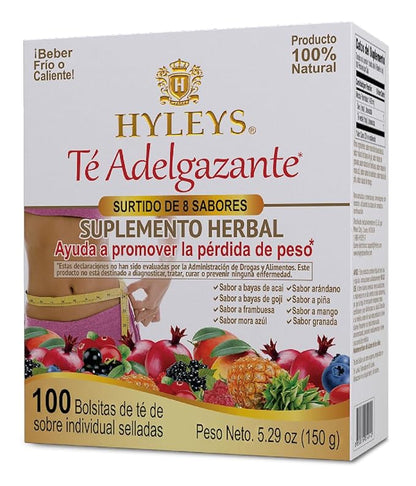 HYLEYS Slim Tea 9 Flavor Assortment 100 Ct - Weight Loss Herbal Supplement Cleanse and Detox - 100 Tea Bags (9 Pack) - Herbal Tea Variety Pack