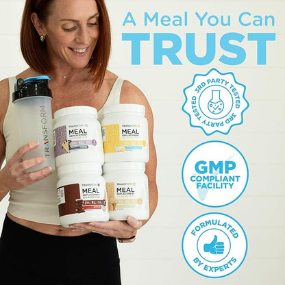 TransformHQ Meal Replacement Shake Powder 7 Servings (Cookies & Cream) - Gluten Free, Non-GMO