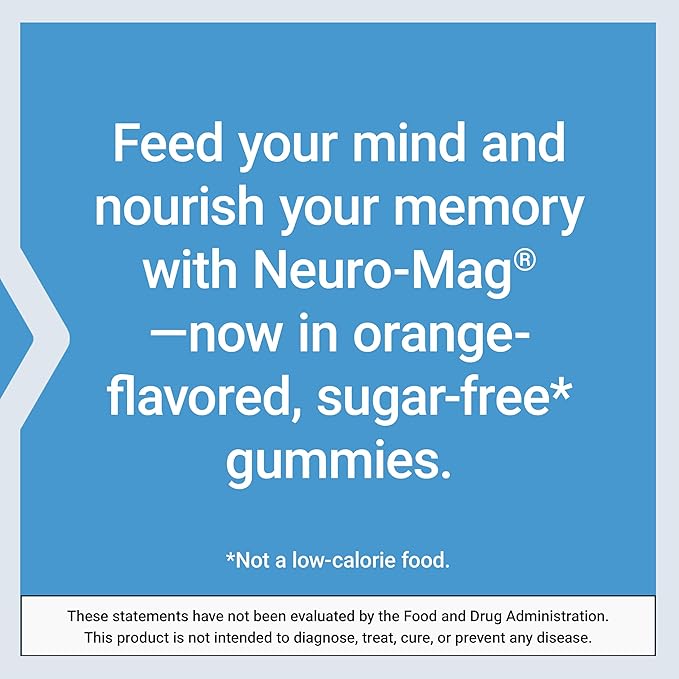 Life Extension Gummy Science™ Neuro-Mag® Magnesium L-Threonate, Memory Support, Quick Thinking, cognition, Magnesium Supplement, Gluten-Free, Non-GMO, Orange Flavor, 60 Gummies