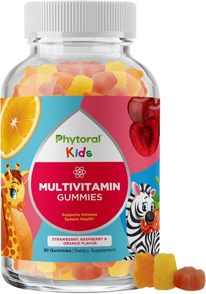 Phytoral Kids Vitamins Gummy Multivitamin Chewable - Kids Gummy Vitamins for Mood Support Natural Energy Boost and Immune Support for - Immune Gummies and Natural Multivitamin - 90 Count